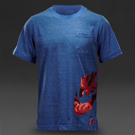 Nike Sportswear Short-Sleeve Camo Pocket Tee Light Photo Blue / Daring Red / Daring Red for Boys
